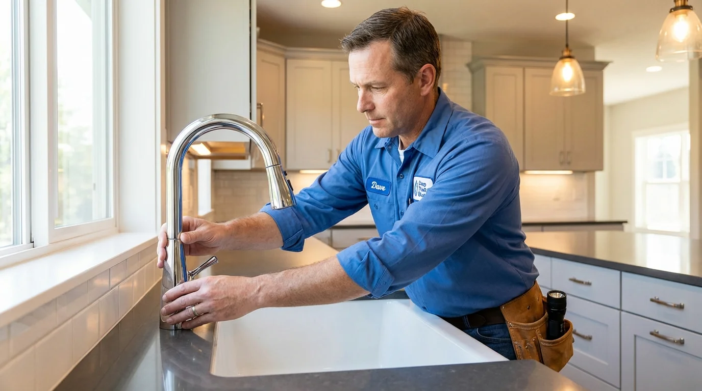 Kitchen faucet installation by Johns Plumbing LLC in Decorah