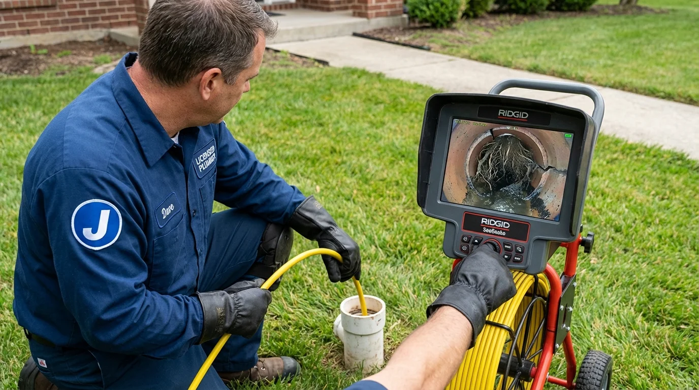 Sewer camera inspection being performed by Johns Plumbing LLC in Decorah